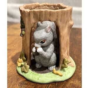Franklin Porcelain Woodland Surprises Squirrel Jacqueline B Smith‎ Figurine Vtg